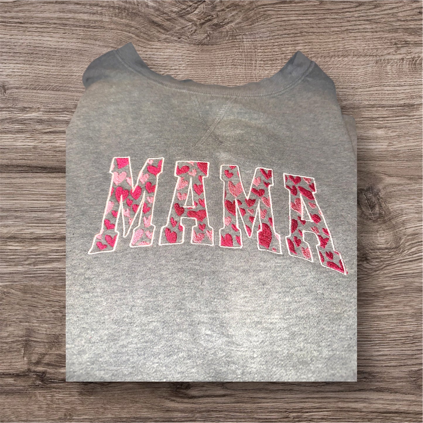 Embroidered Valentine's Day Mama Heart Crew