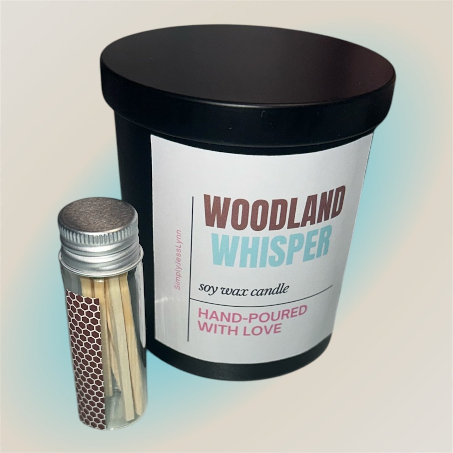 10 oz.  Hand Poured 100% Soy Candles with Wood Wicks. No black smoke!!