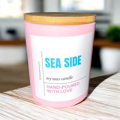 10 oz.  Hand Poured 100% Soy Candles with Wood Wicks. No black smoke!!