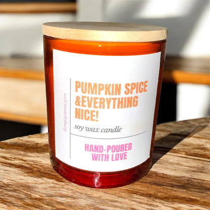 10 oz.  Hand Poured 100% Soy Candles with Wood Wicks. No black smoke!!